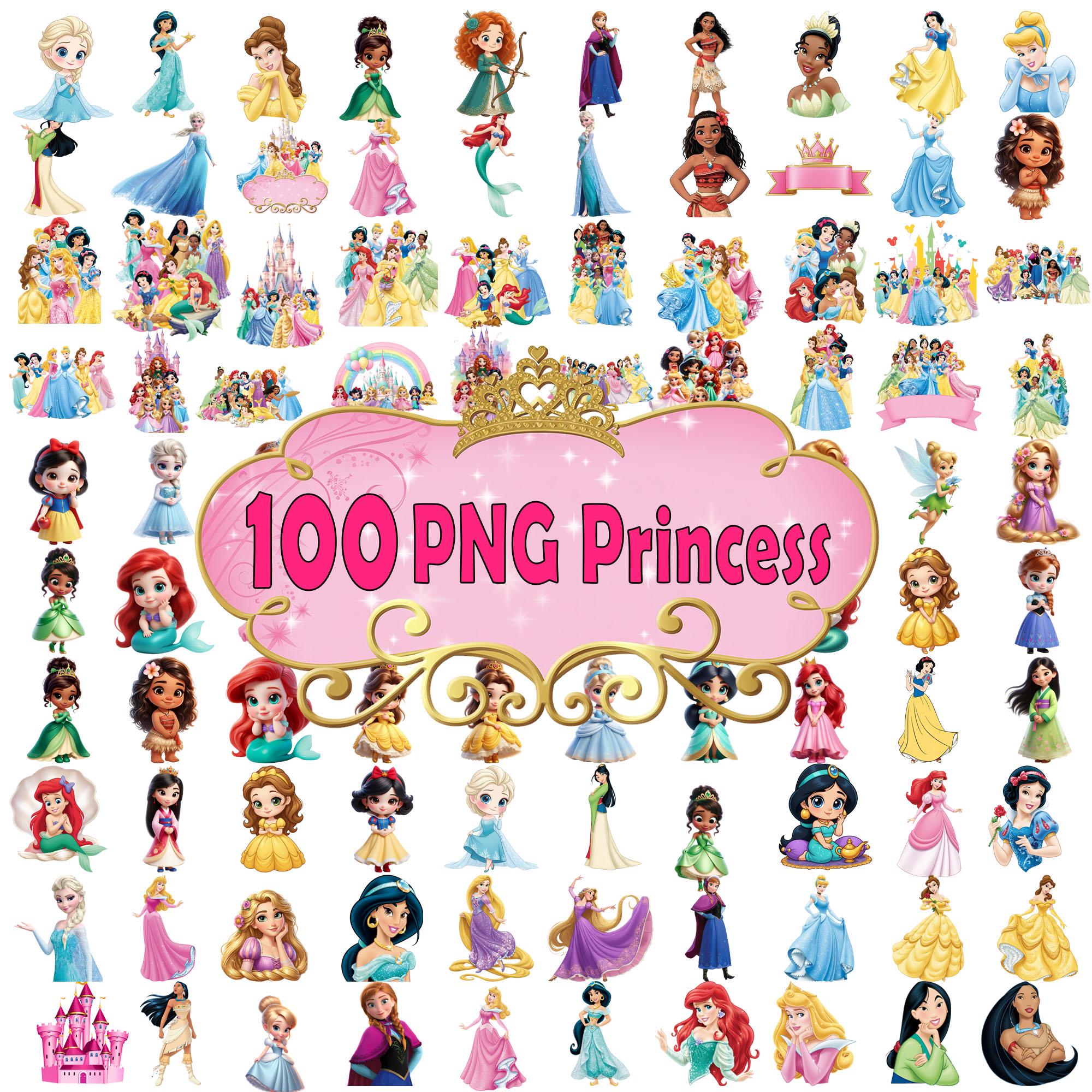Princess Cliparts Bundle, Princess Cartoon PNG Images, Birthday Theme ...
