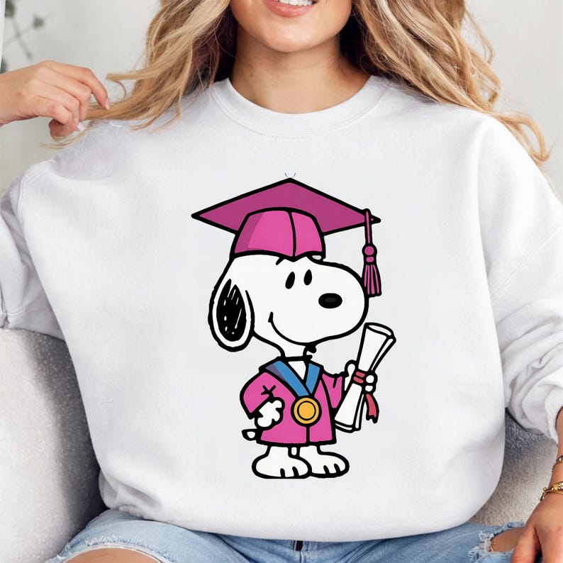 Graduation Snoopy Pink PNG | Cute Puppy Grad Design | Class of 2026 ...