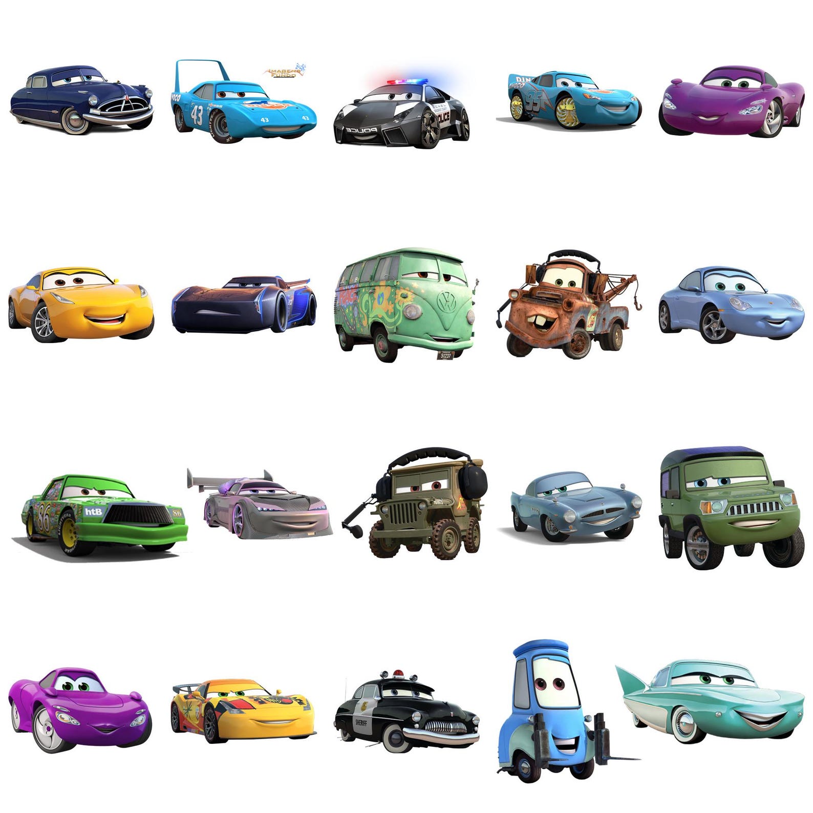 Cars PNG Cliparts Bundle, Lightning Mcqueen Tow Mater, Cars Characters ...