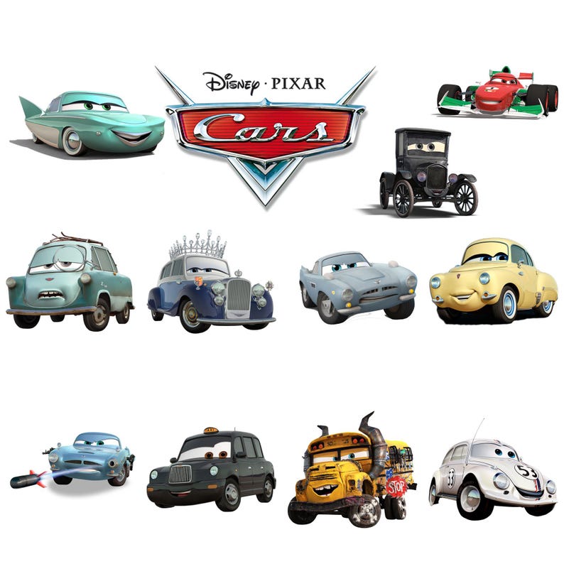 Cars PNG Cliparts Bundle, Lightning Mcqueen Tow Mater, Cars Characters ...