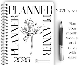2026 Planner: Weekly & Monthly, A4 A5 US Letter, Printable PDF, Instant Download