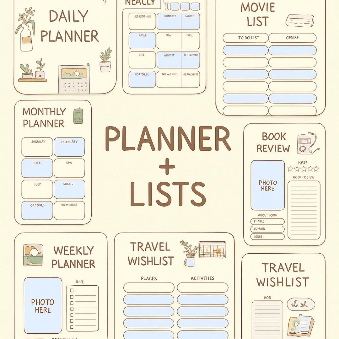 Printable Planner | Daily, Weekly, Monthly, Yearly Journal | Digital ...
