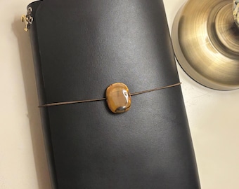 Handmade Black Napa Leather Journal: Personalized A5 A6 B6 Planner