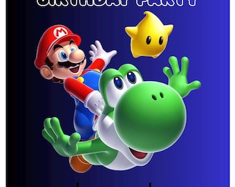 Super Mario Galaxy Invitation, Birthday Invitation, Canva Editable Template, Digital Invitation, Instant Download