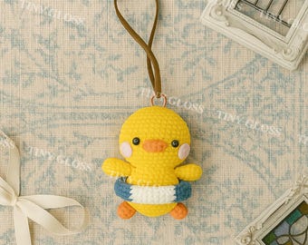 Cute  Duck Crochet Pattern, Amigurumi Duck Keychain PDF, Easy Beginner Crochet Toy Tutorial, Handmade Plush Ornament