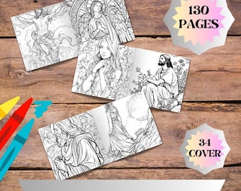 Bible Coloring Book, Christian Art Pages, Religious Coloring for Adults, Printable Coloring Book, Instant Download PDF