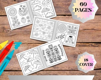 Cute Patterns Coloring Book, Easy Printable Coloring Pages, Fun Pattern Coloring Sheets, Instant Download