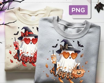 Cute Funny Ghost Pumpkin Halloween Png, Cute Ghost Pumpkin Halloween Png, Funny Ghost Halloween PNG, Bougie Ghost, Spooky Season