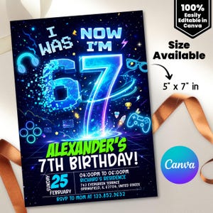 Six Seven Meme Birthday Invitation, 7th birthday invite boy,I Was 6 Now I’m 7 birthday invite, EDITABLE Italian 67 Brainrot Steal A Brainrot