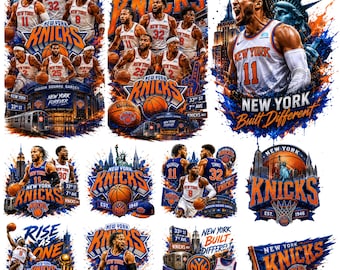 Let's Go Knicks Basketball PNG Bundle Game Day New York 2026 Champions Basketball Fan Club Coquette Bow Sports Lover Design Digital Download