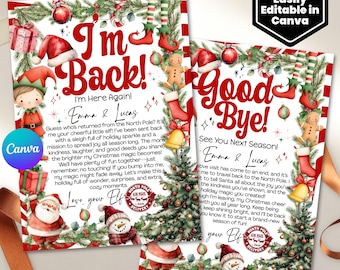Editable Elf Arrival Letter Return Letter Christmas Elf I'm Back Elf Welcome Christmas Elf Letter From Your Elf Printable Template 0496