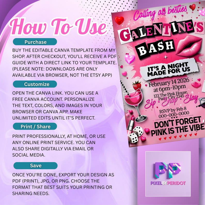 Editable Burn Book Galentine's Day Invite, Pink Girls Party Invitation, Valentine's Day Invite, Girls Only, Mean Girls Galentines Invite