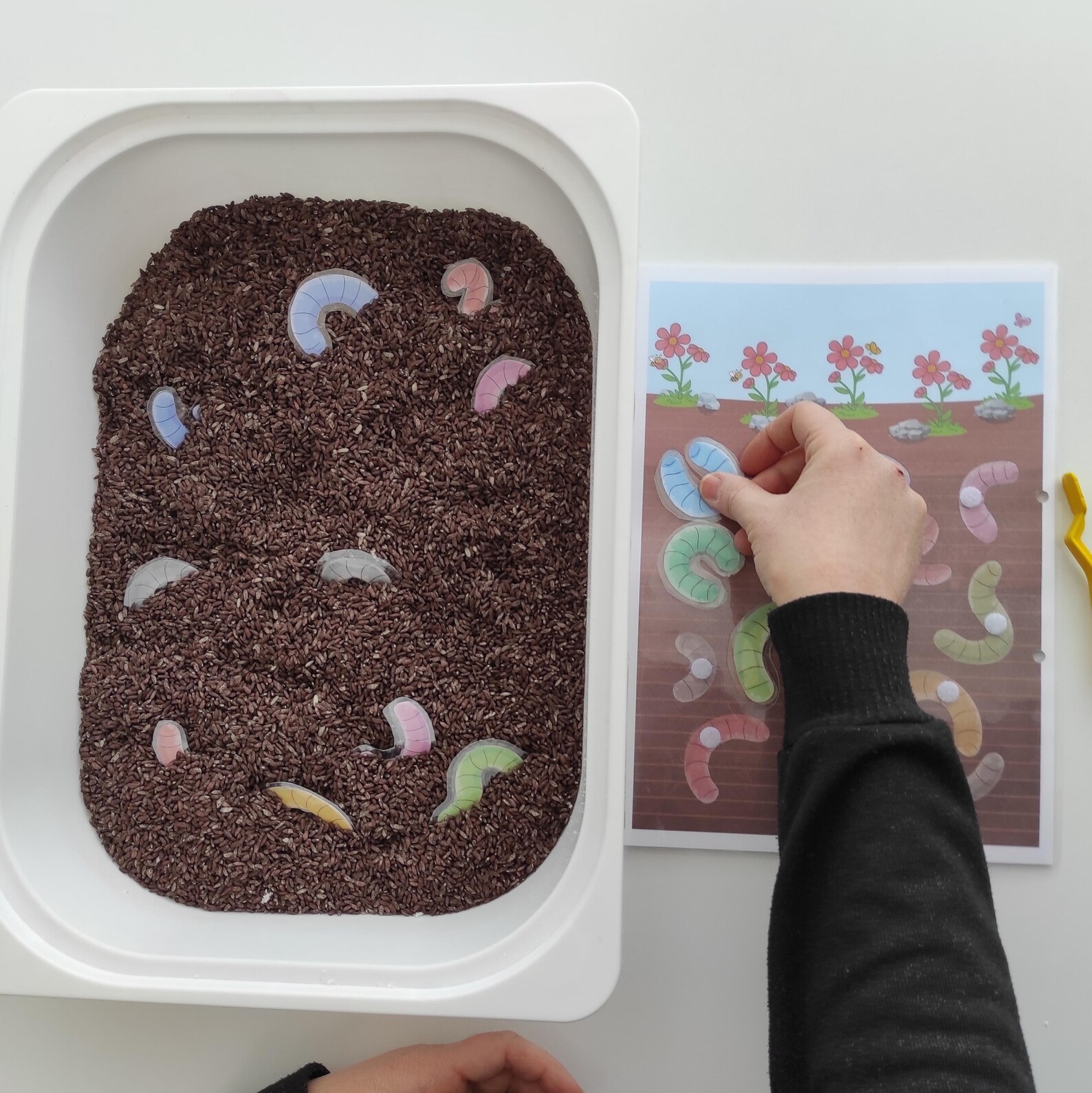 Printable Worm Sensory Bin Activity for Toddlers | Preschool Fine Motor ...