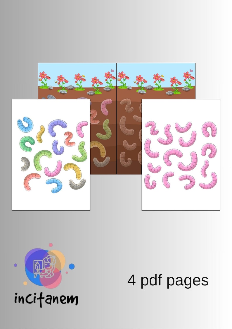 Printable Worm Sensory Bin Activity for Toddlers | Preschool Fine Motor ...