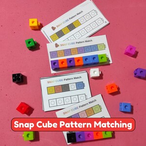 Juego de emparejar patrones con cubos de encaje / Habilidades motoras finas / Centro de matemáticas para jardín de infancia / Recursos para la educación en el hogar y el autismo