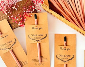 Personalized Seed Pencil Favors: Wedding, Birthday, Bridal Shower