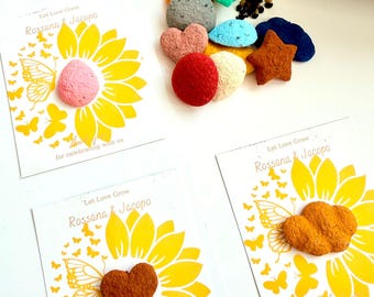 Gepersonaliseerde trouwbedankjes plantbaar zaadpapier: milieuvriendelijke huwelijkscadeaus, babyshower - bruidsmeisje - communie