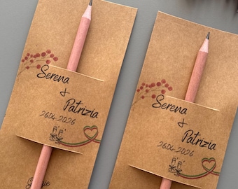 Gepersonaliseerde trouwbedankjes voor zaadpotlood: milieuvriendelijk bedankje