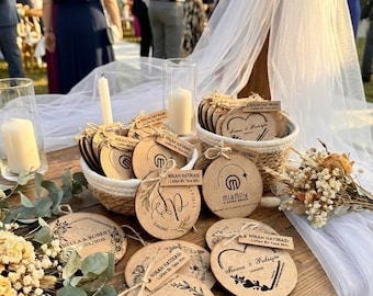 Sottobicchieri in legno personalizzati, regalo personalizzato per inaugurazione della casa, bomboniere per matrimoni (se lo desideri, puoi anche usarli come calamita).