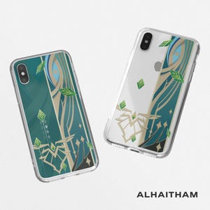 Alhaitham Sumeru Scholar telefoonhoesje Dendro Anime Cover Akademiya geïnspireerd esthetisch gamingcadeau
