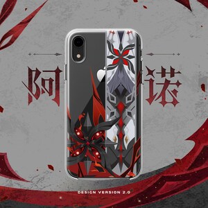 Arlecchino the Knave Genshin Impact Game Phone Case Glass, Soft TPU & Black Matte UV Printed Cover for iPhone Samsung Android 2.0