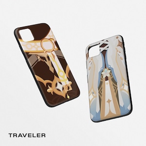 Etui na telefon Traveler Aether Lumine Genshin Impact, główna postać z anime, etui na iPhone'a i Samsunga, Teyvat Adventure Design, prezent dla fanów Genshin
