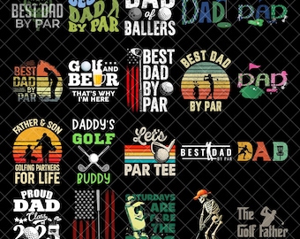 Golf Dad Png Bundle, Best Dad By Par Sublimation Design, Golf Lover Father’s Day Clipart, Funny Dad Golf Shirt, png digital download