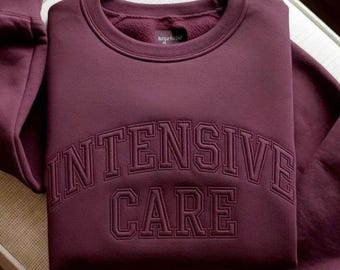 Sudadera bordada de UCI, suéter de enfermera de cuidados intensivos, regalo de graduación de enfermería