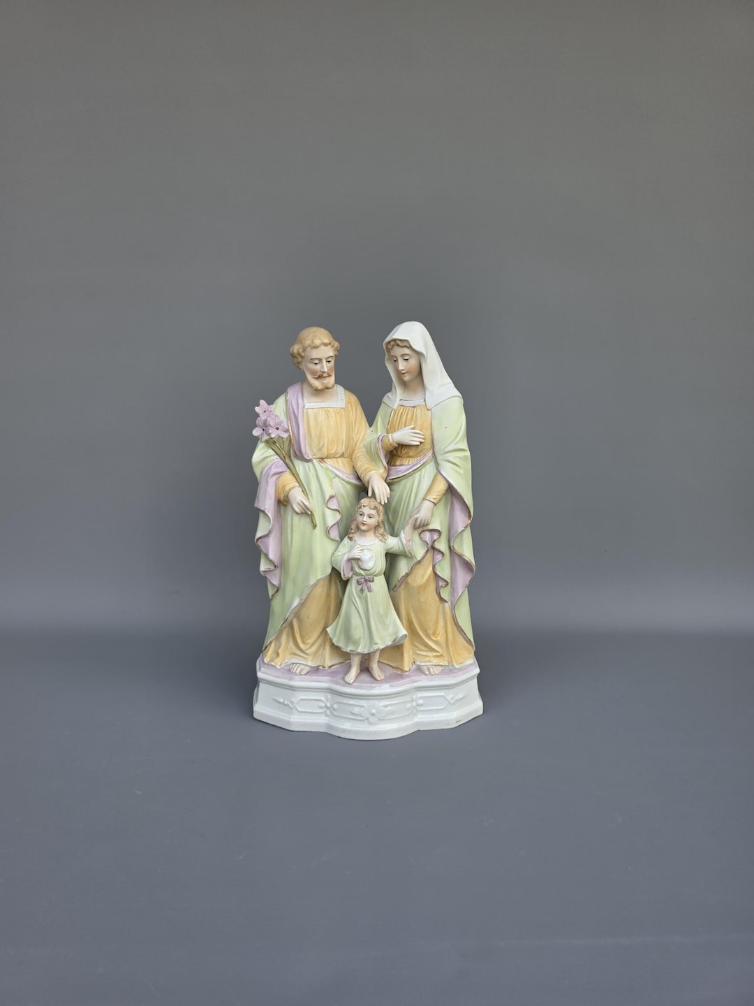 Vintage Polychrome Porcelain Group of the Holy Family ++ - Etsy