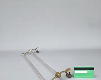 Antique double towel rack, bar, with clear glass, Art Deco France - 1920s ++