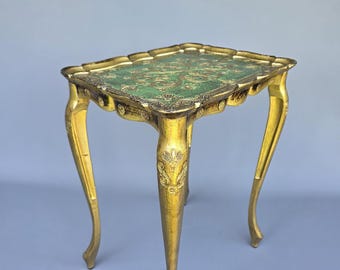 Tavolino impilabile vintage, italiano, composito dorato, tavolino laterale, circa 1960 ++