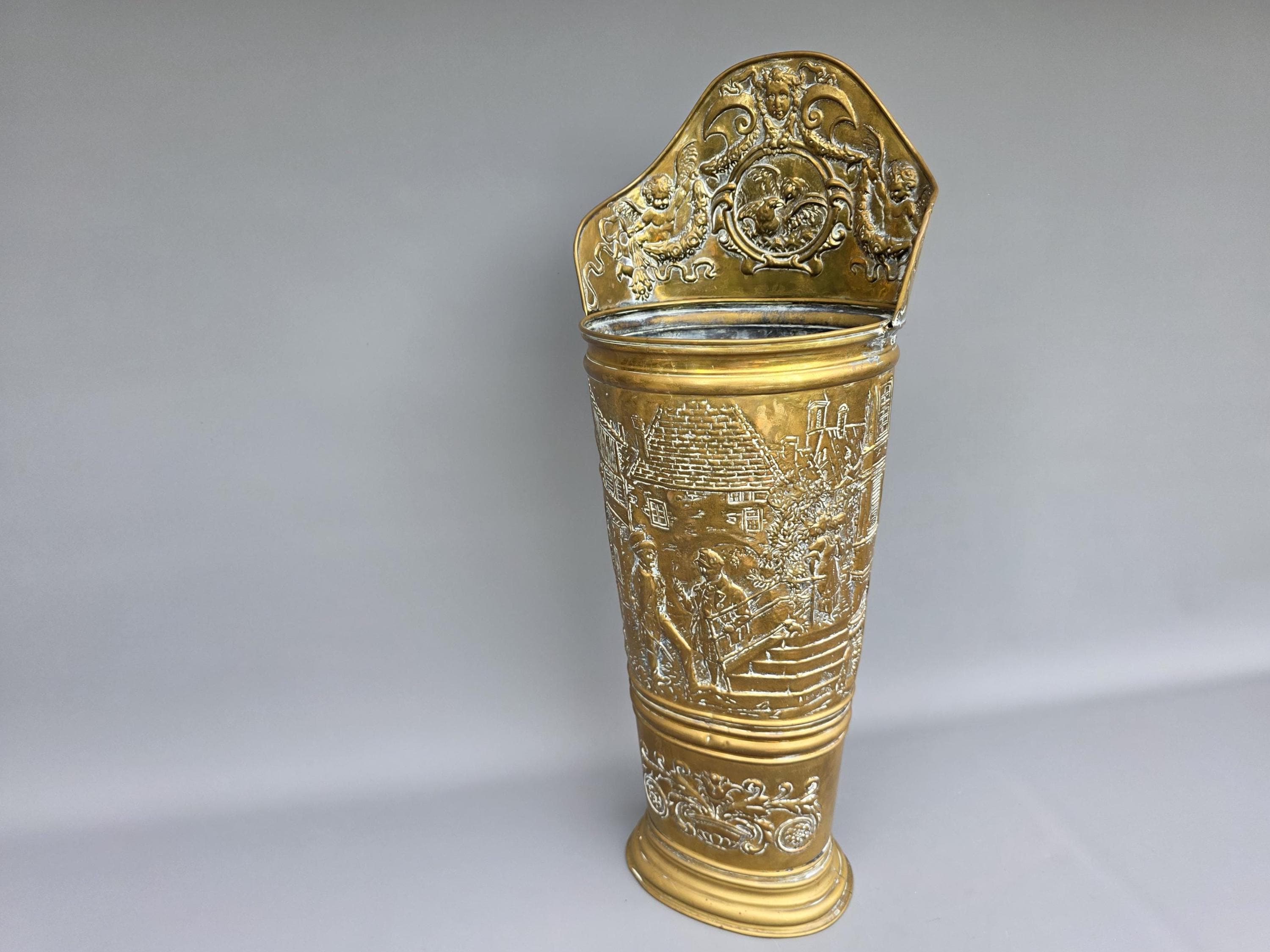 Large 19th Century Embossed Brass Umbrella Stand ++ - Etsy
