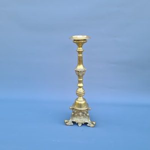 Grand candélabre / chandelier gothique français en laiton ++