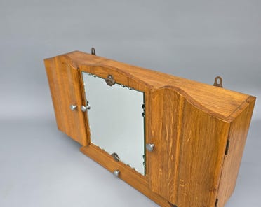 Armoire Murale Vintage En Osier Marron - Idéale Salle De Bain Ou Cuisine