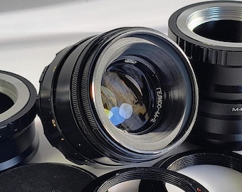 Vintage lens Helios 44-2 58mm F2 Lens, BelOMO M42 Mount, Swirl Bokeh (Adapter Choice)