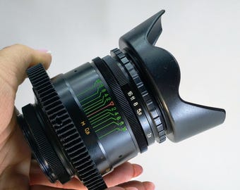 KMZ Helios 44-2 58mm f/2 Anamorphic Lens for Sony E-Mount, Oval Bokeh Cine Effect