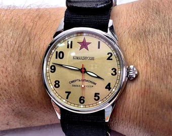 Vintage watches Komandirskie Men's watch Raketa Mechanical watch Death to spies