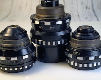 Black Magic Pocket BMPCC Set of 3 Soviet Lens for camera Kyiv-16U. Mir-11 Vega-7-1 Tair-41