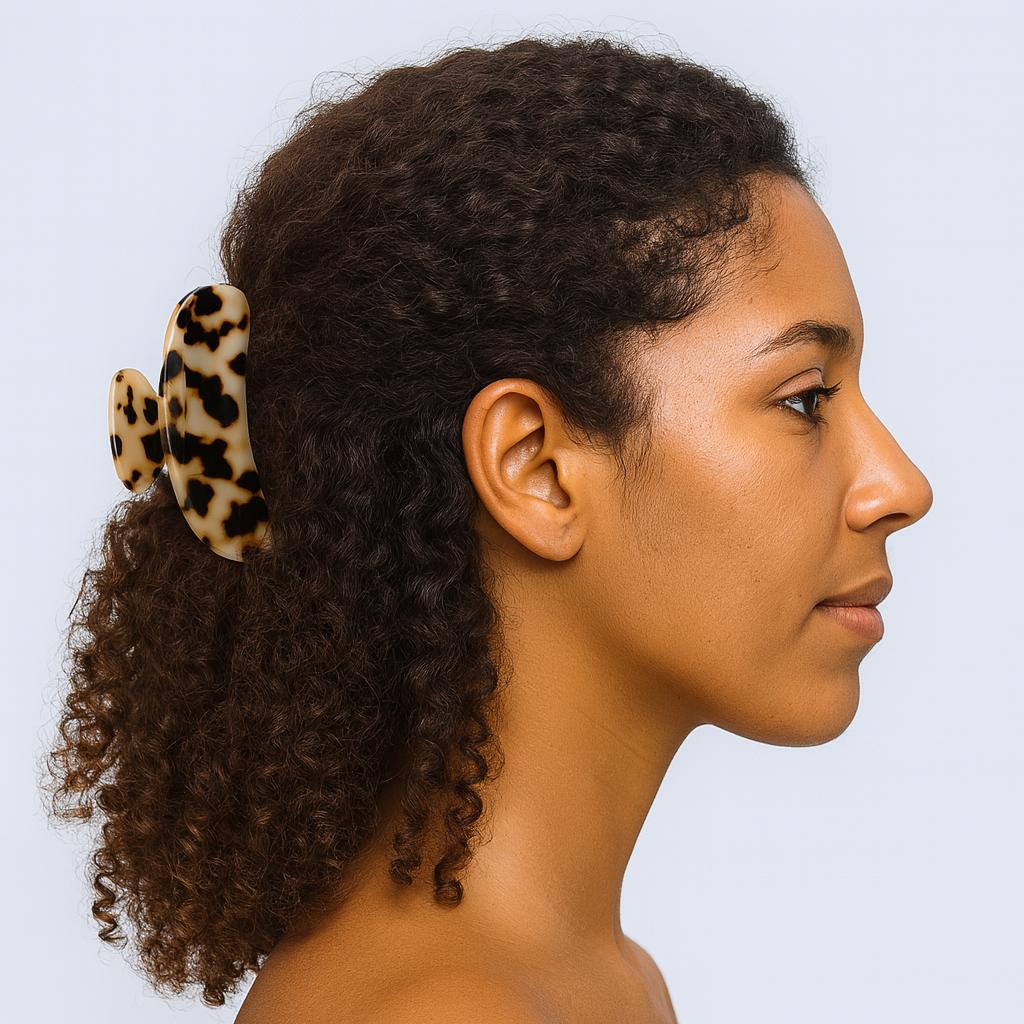 Leopard Haarnadel Mit Krokodilklemme – Grau, 3,1 Zoll, Für Hochzeit, Party & Besondere Anlässe