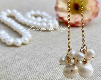 Bridal Gold Fill Freshwater Pearl Earrings Wedding Earrings
