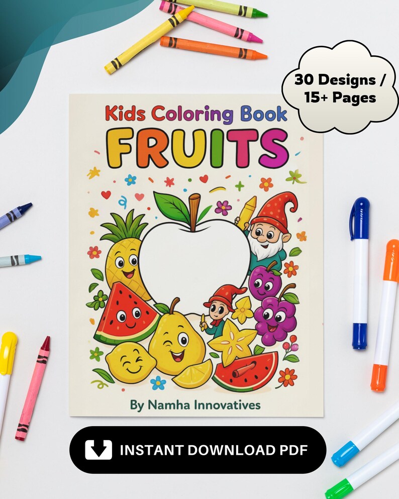 Fruits Coloring Book for Kids | Printable PDF | Preschool Learning ...