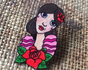 Spanish dancer handmade pinbadge