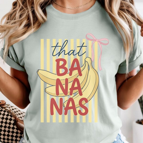 Camiseta That's Bananas con lazo y rayas amarillas, camisa Coquette Fruit, top de verano Comfort Colors