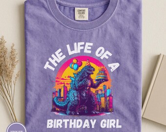 Godzilla Birthday Shirt: Comfort Colors® Funny Party Design Tshirt, 100% ring-spun S-4XL