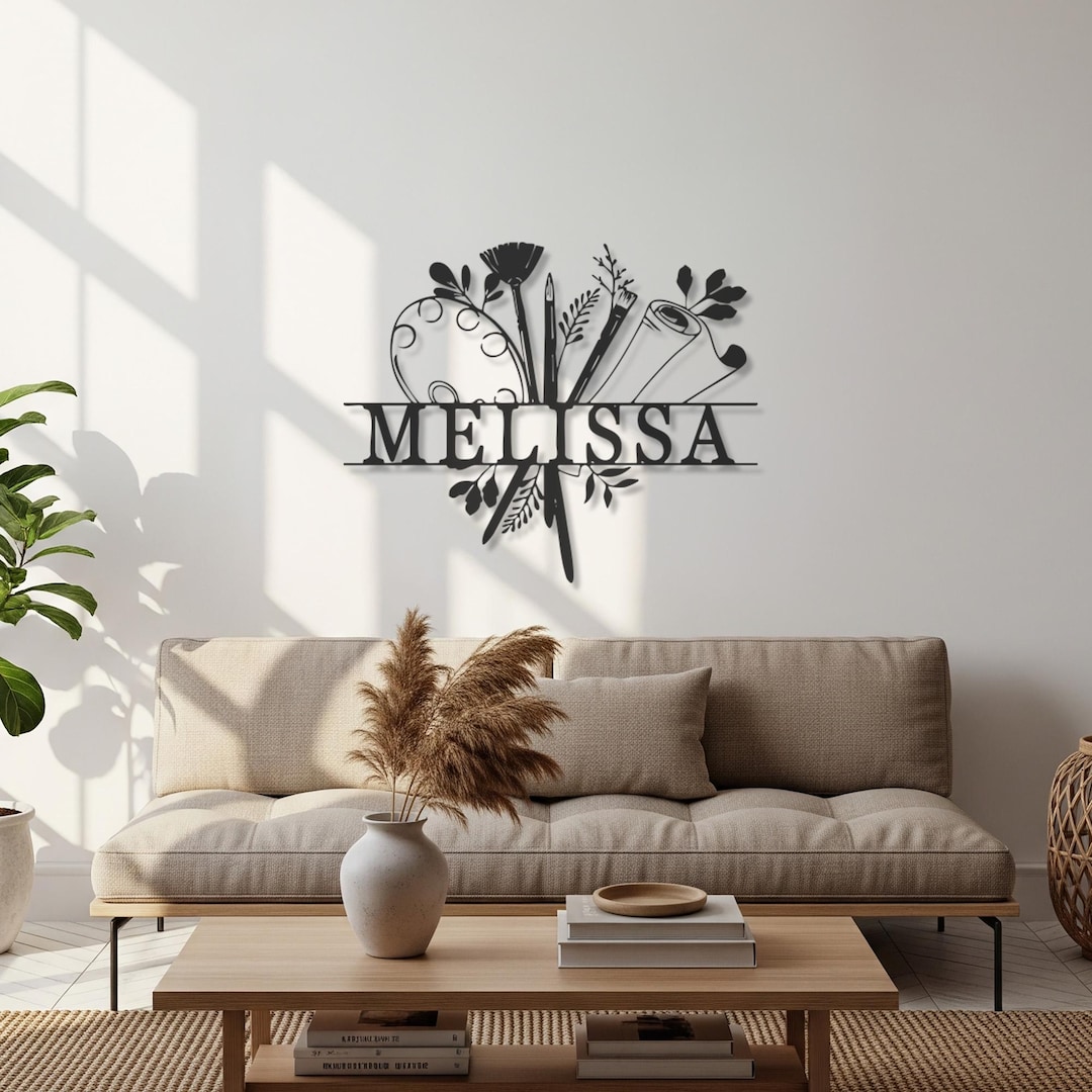 Custom Artist Name Metal Sign, Painter Studio Wall Decor, Brush Palette ...