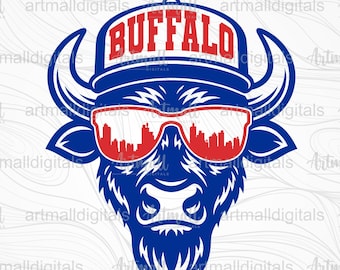 Buffalo Football SVG, Buffalo Football geïnspireerd ontwerp met skyline, Buffalo Svg, Buffalo Game Day Svg voor Cricut Silouhette
