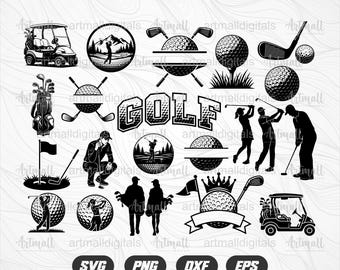 Golf Svg Bundle, Golf Clipart, Golfing Svg, Golfing Design Svg, Golf ball svg, Golf Club, Sports Design Instant Digital Download