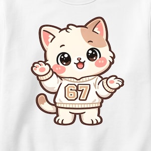 67 Meme Animals PNG Bundle, Kawaii Cat Bear Frog Clipart, 6 7 Trend Sublimation Design