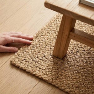 Natuurlijk jute vloerkleed, boho rechthoekig jute vloerkleed, gevlochten groot decoratief jute vloerkleed, vierkant jute vloerkleed, jute loper, slaapkamer vloerkleed