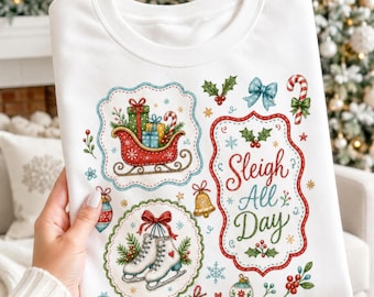 Christmas Doodle PNG Bundle, Christmas Clipart for POD, Cozy Holiday PNG, Cottagecore Sublimation Designs, Christmas Shirt Design